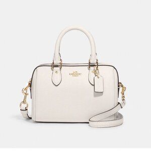 Coach Rowan Cream Leather Shoulder Bag Purse